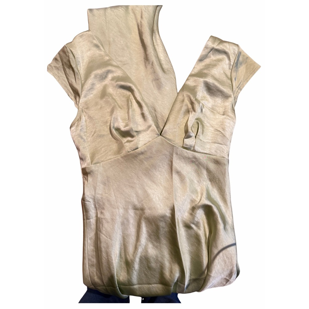 Halfisland Womens Summer Dress | Satin, V Neck, Cap Sleeve Size M